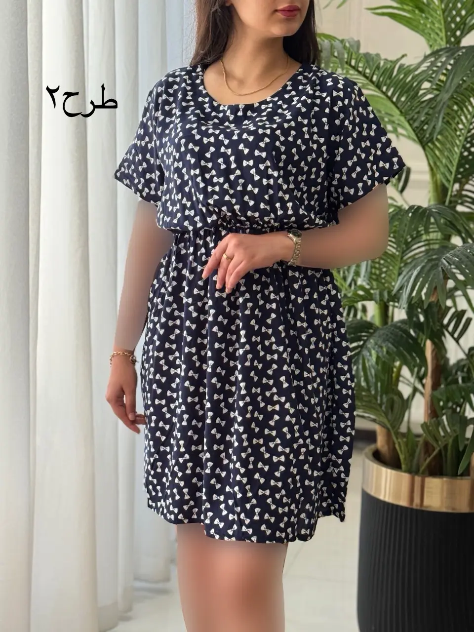 پیراهن نخی رز کد2159