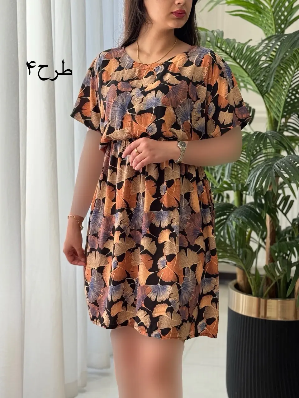 پیراهن نخی رز کد2159