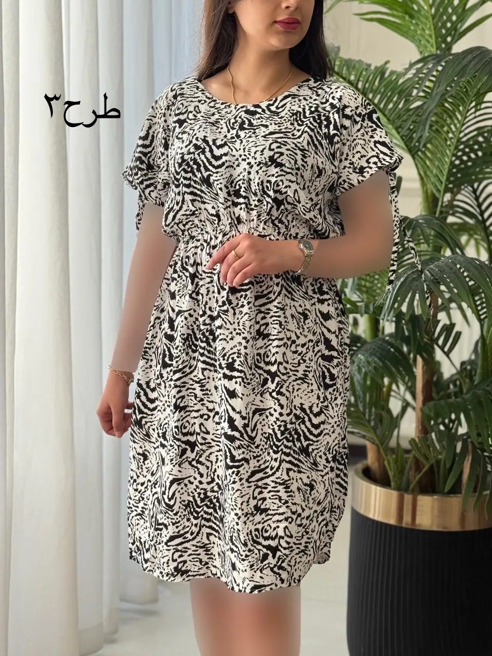 پیراهن نخی رز کد2159