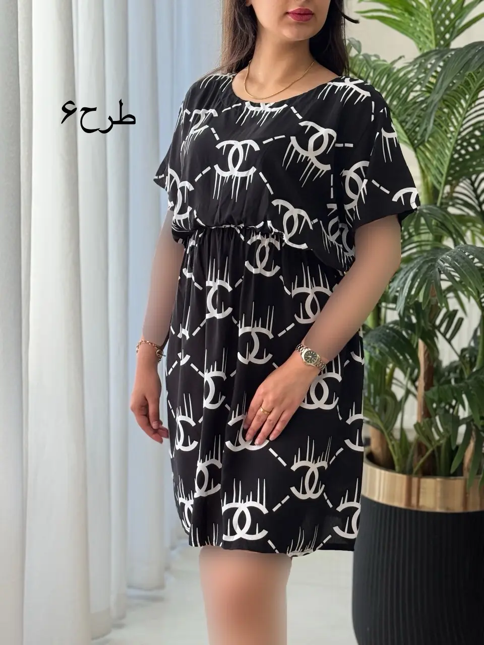 پیراهن نخی رز کد2159