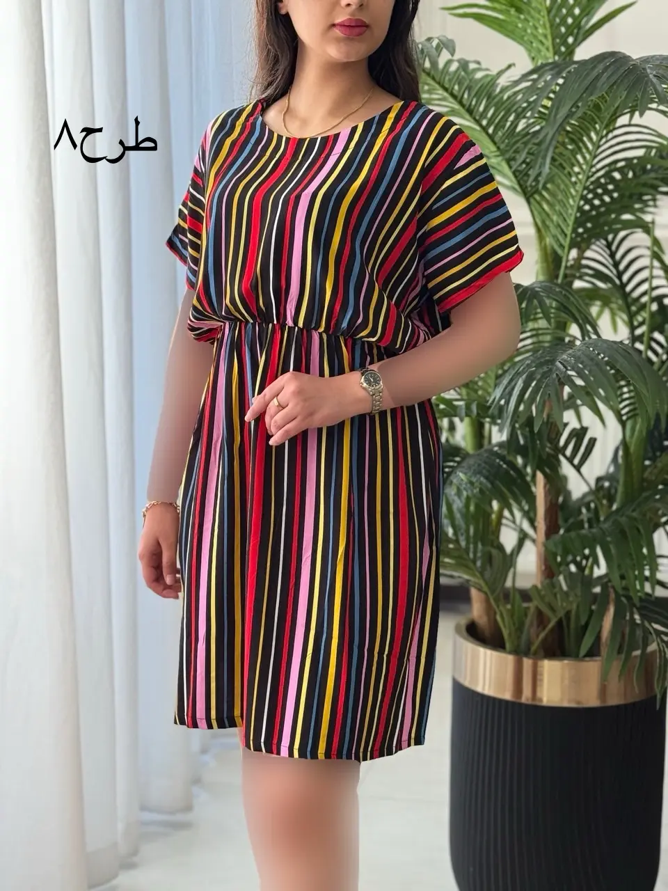 پیراهن نخی رز کد2159