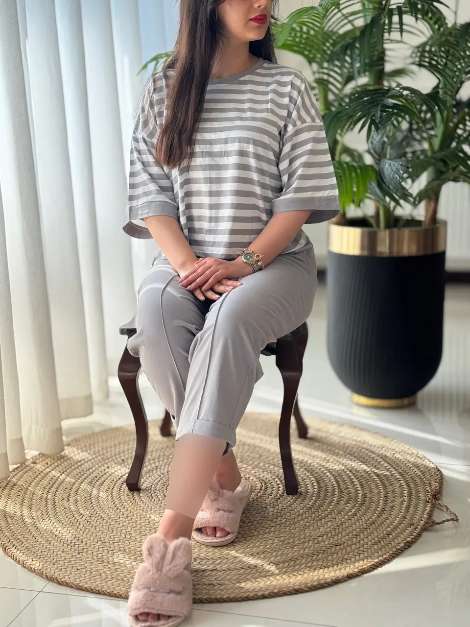 ست تیشرت شلوار راه راه کد2160