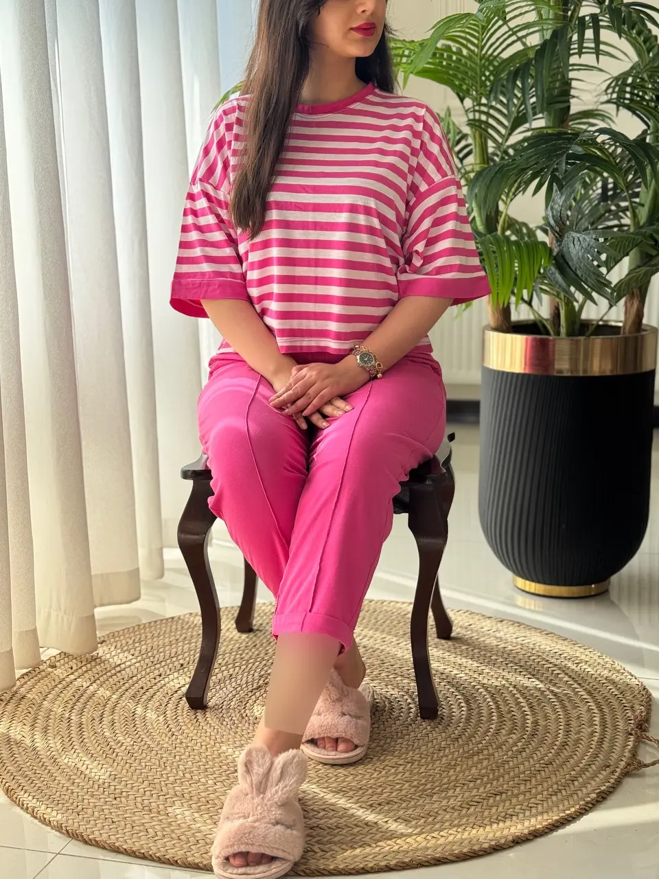 ست تیشرت شلوار راه راه کد2160