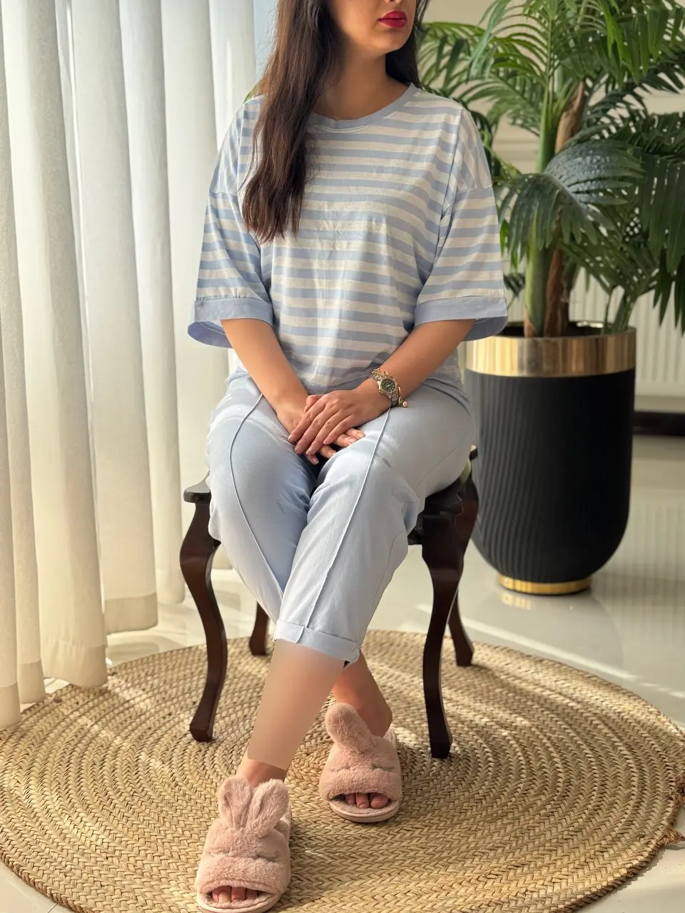 ست تیشرت شلوار راه راه کد2160