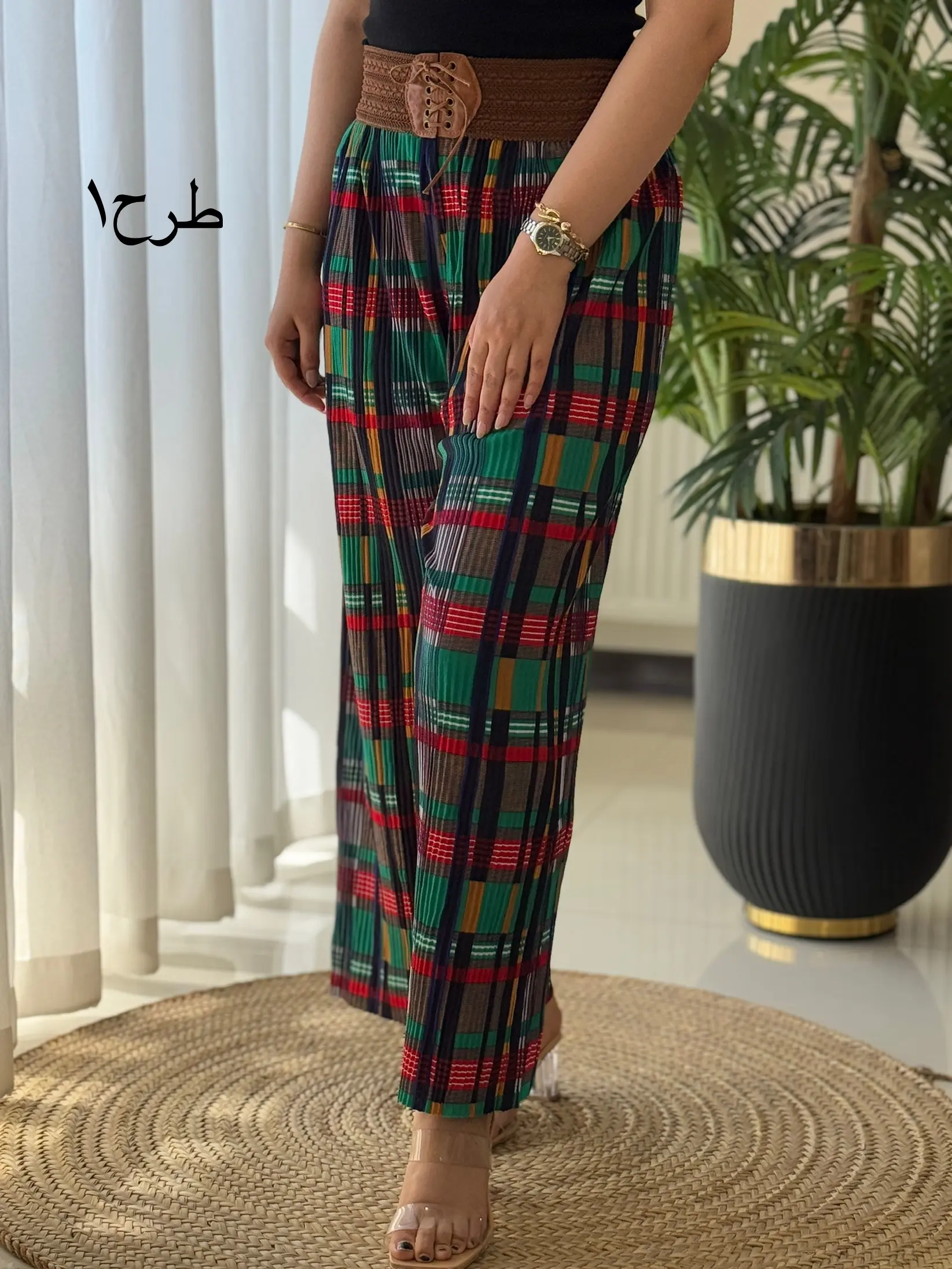 شلوار کمر چرم کد2170