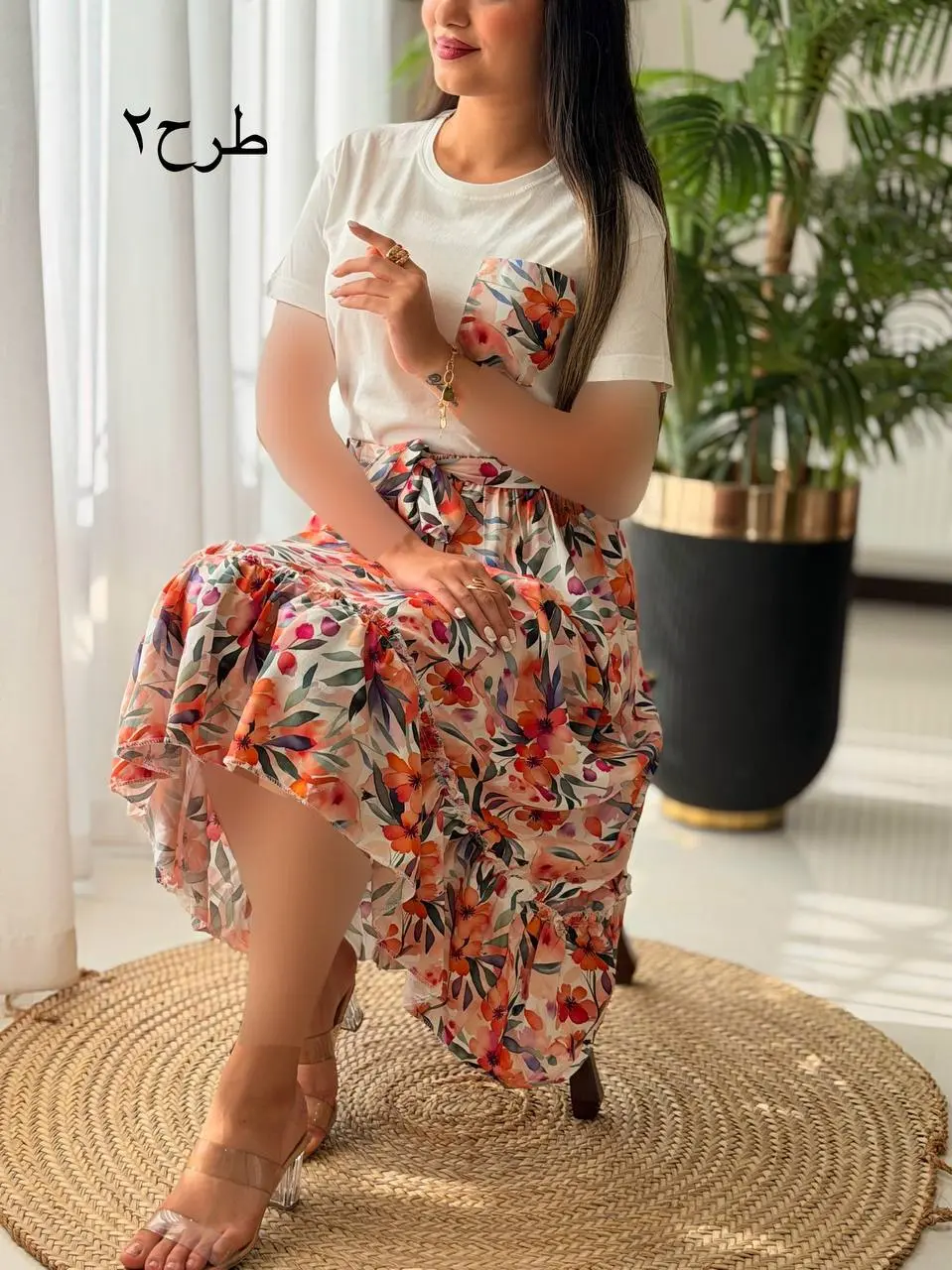 ست تیشرت دامن تک جیب کد2756
