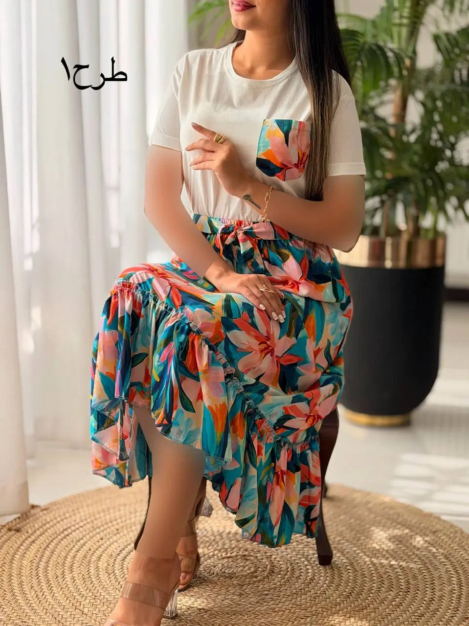 ست تیشرت دامن تک جیب کد2756