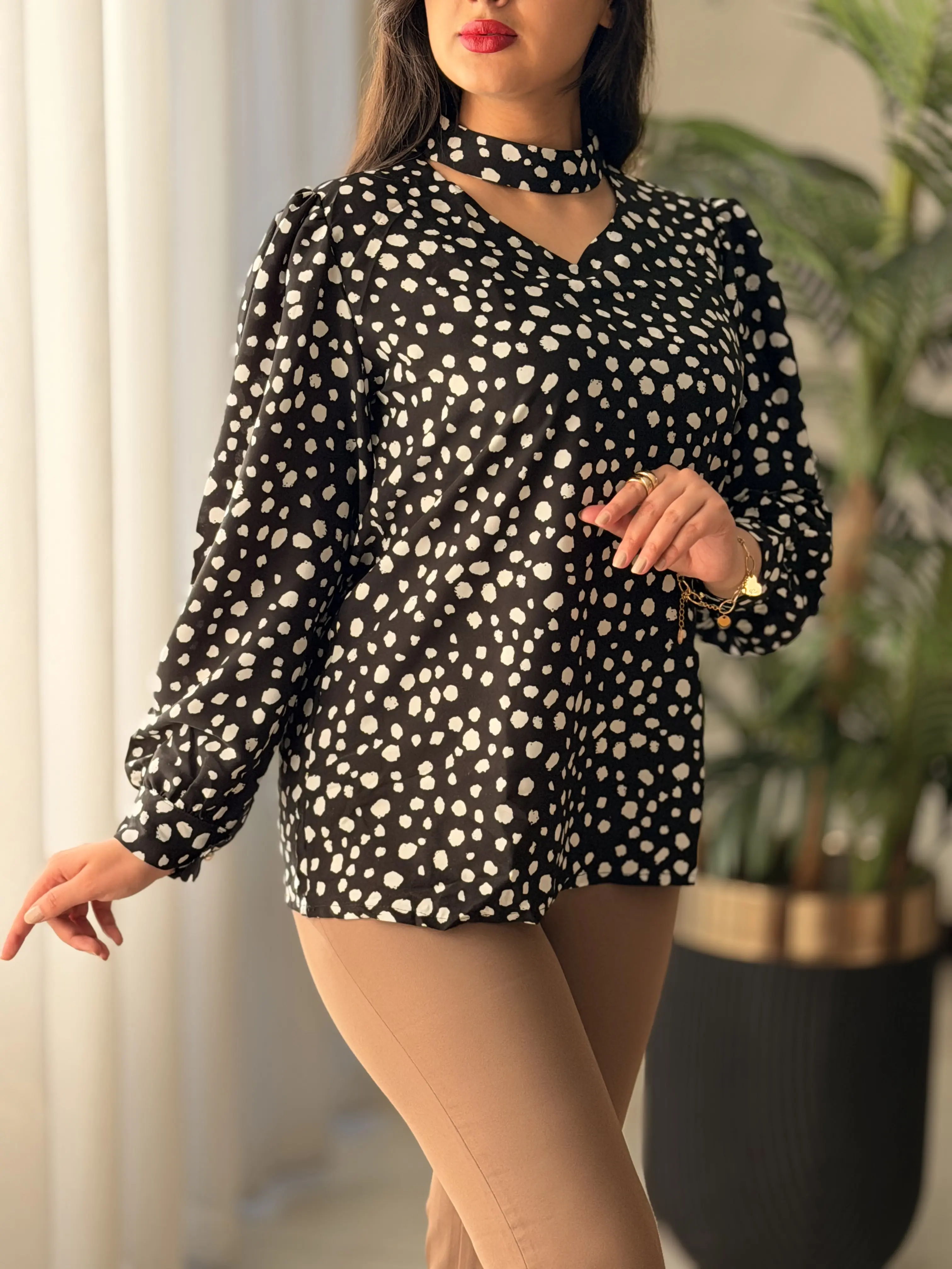 شومیز خال خالی کد2476