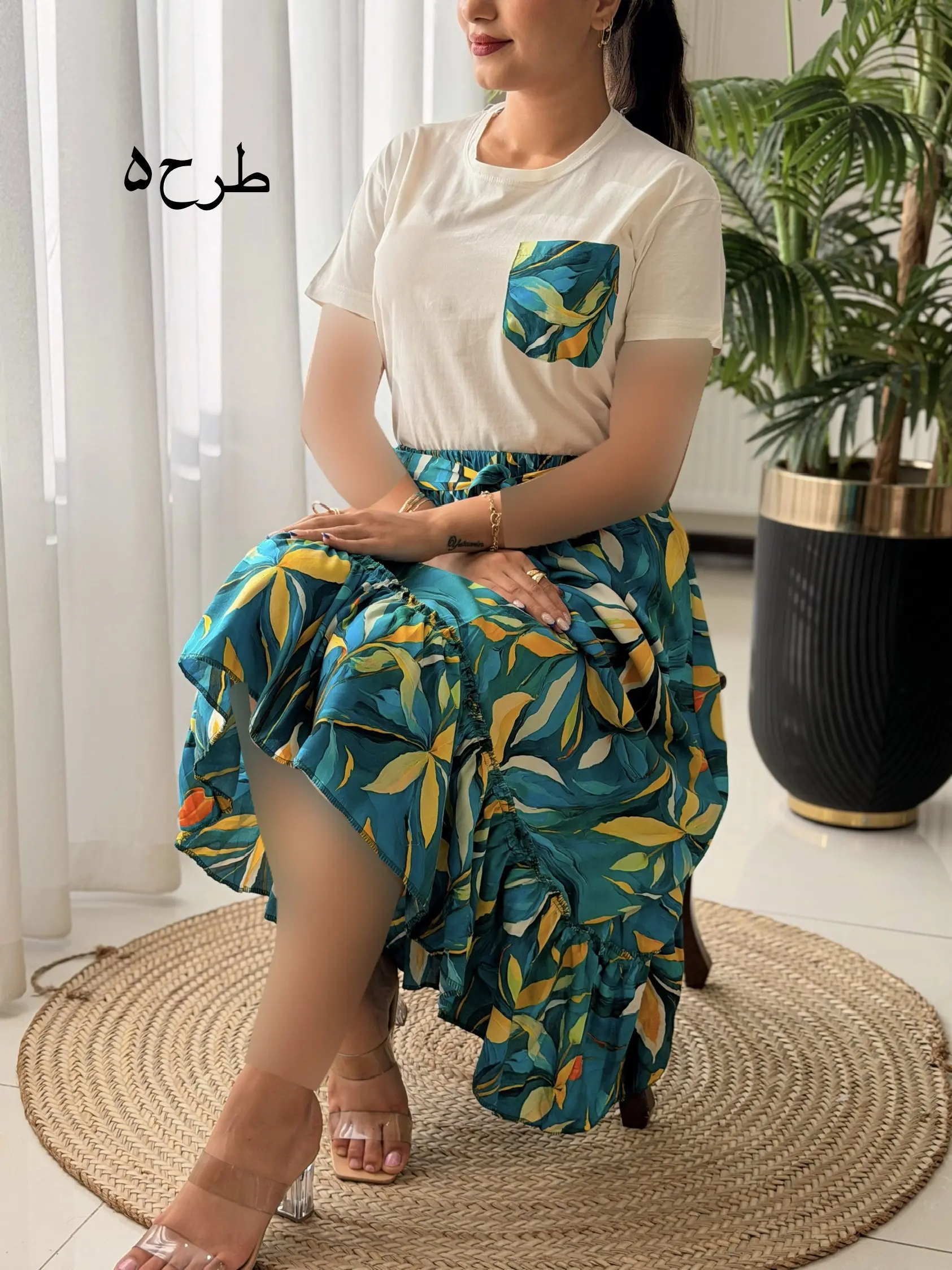 ست تیشرت دامن تک جیب کد2732