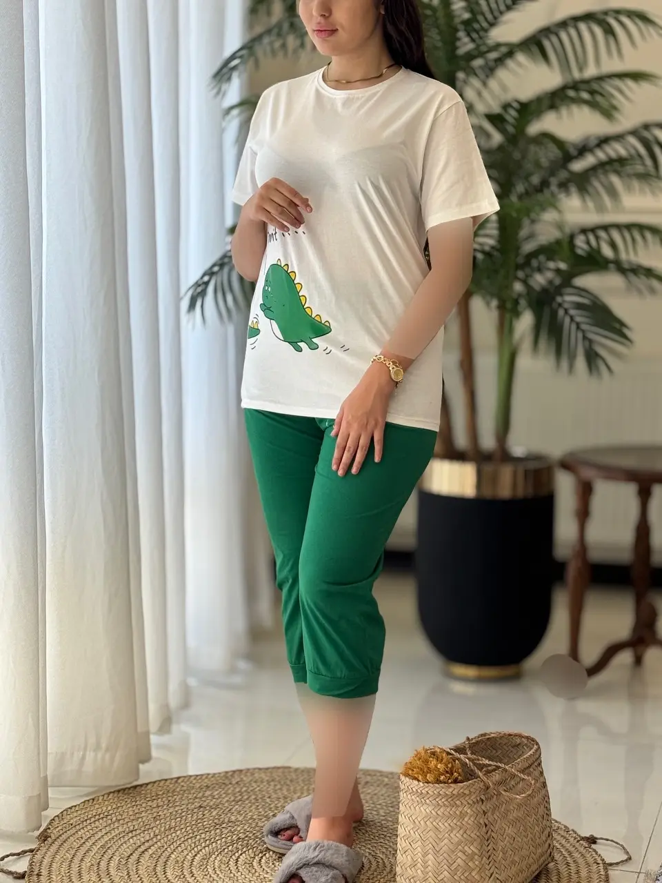 تیشرت شلوارک نخپنبه کد2049