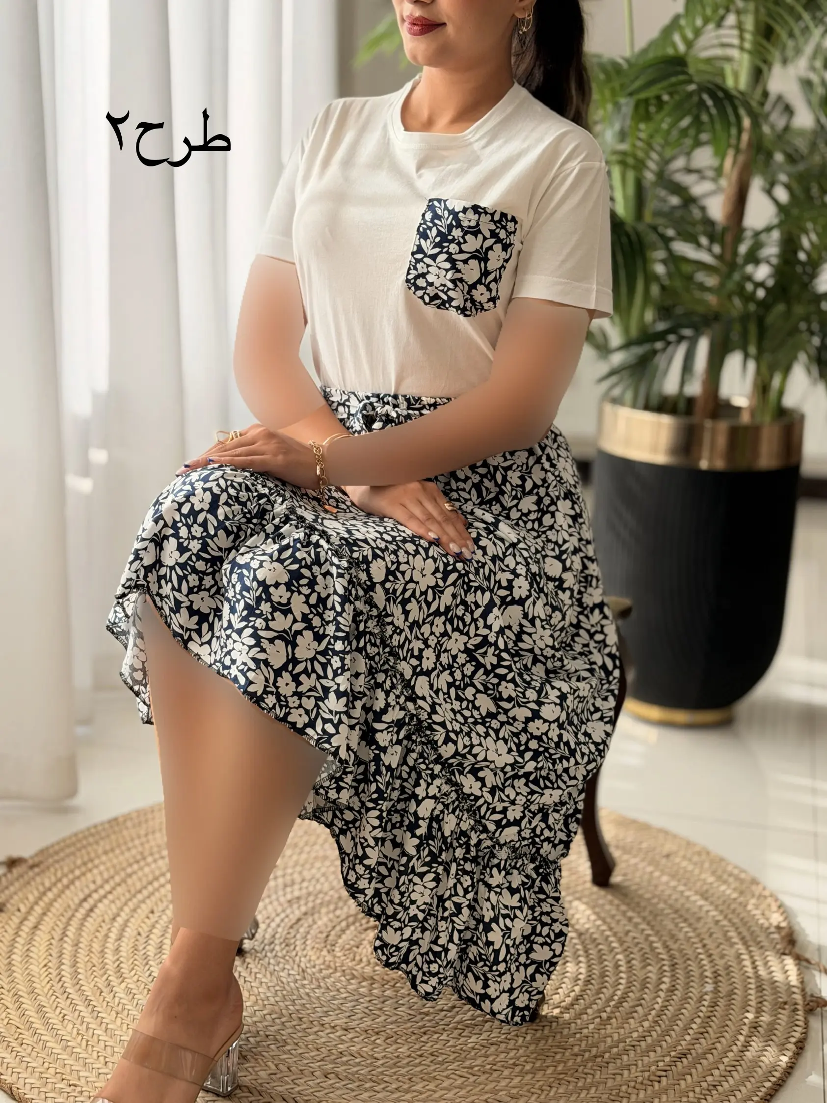 ست تیشرت دامن تک جیب کد2732