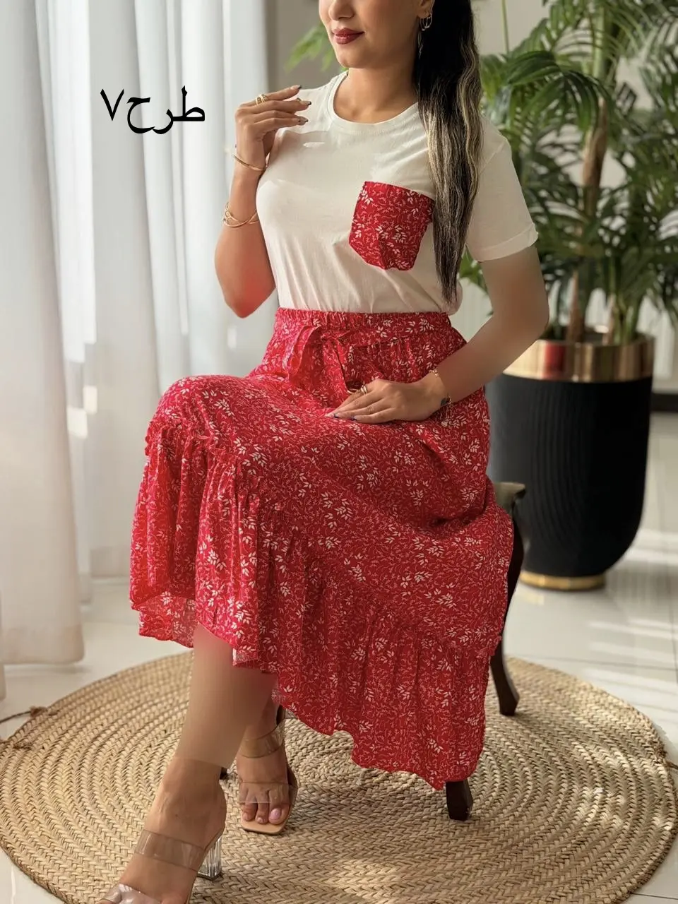 ست تیشرت دامن تک جیب کد2732