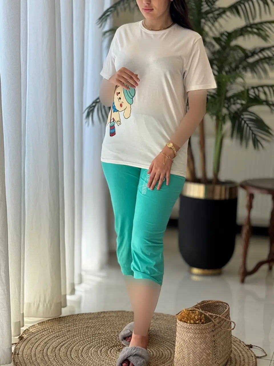 تیشرت شلوارک نخپنبه کد2049