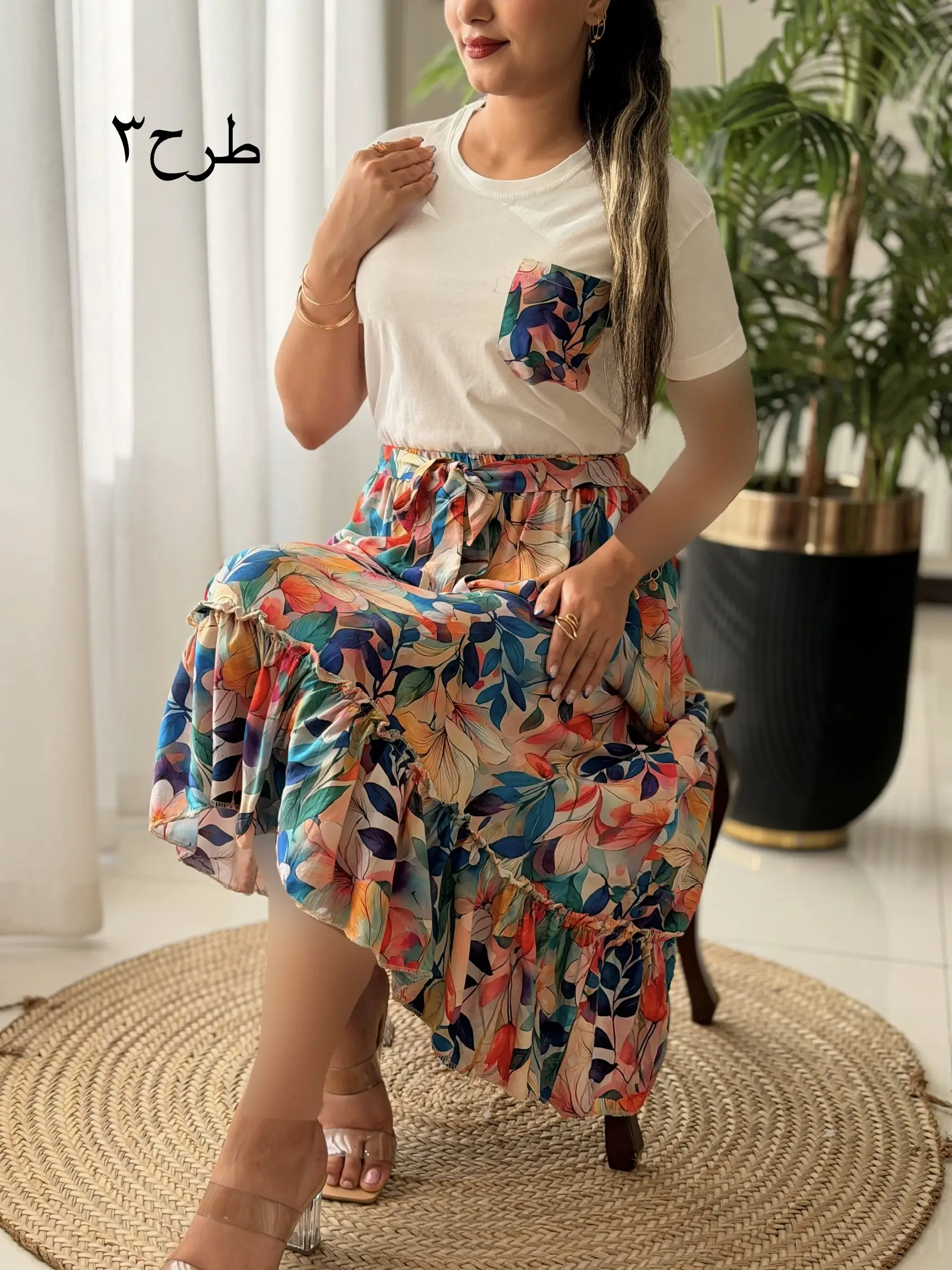 ست تیشرت دامن تک جیب کد2732
