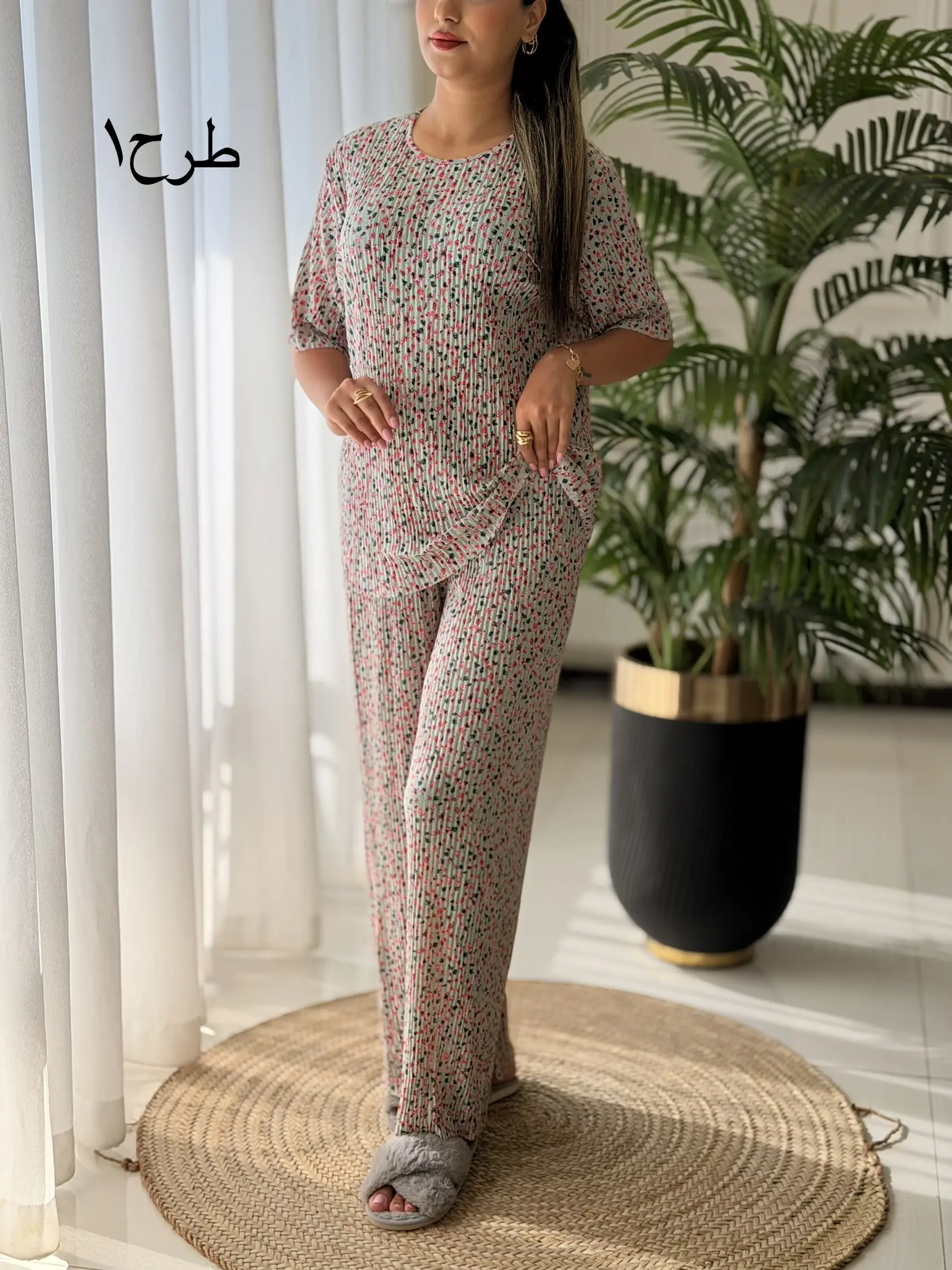 ست تیشرت شلوار پلیسه کد2687