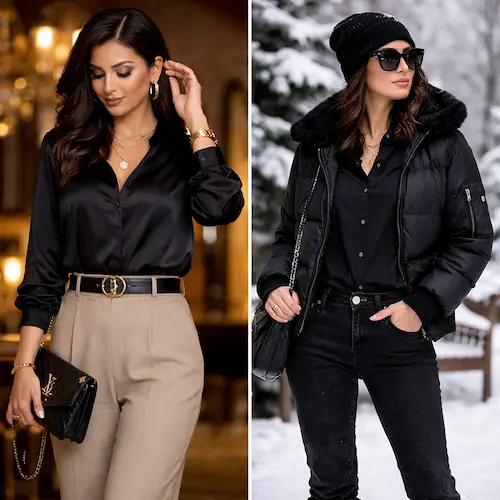 با شومیز مشکی چی بپوشیم؟ و استایل با شومیز مشکی زنانه